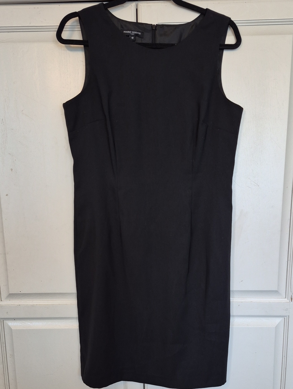Mario Serrani Black Sleeveless Midi Sheath Dress